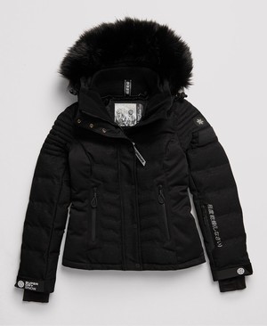 Superdry Luxe Snow Puffer Női Kabát Fekete | RGVAC2398